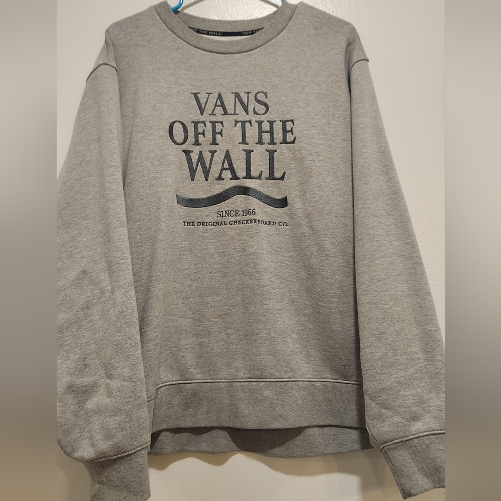 Vans Off The Wall Gray Crewneck Sweater